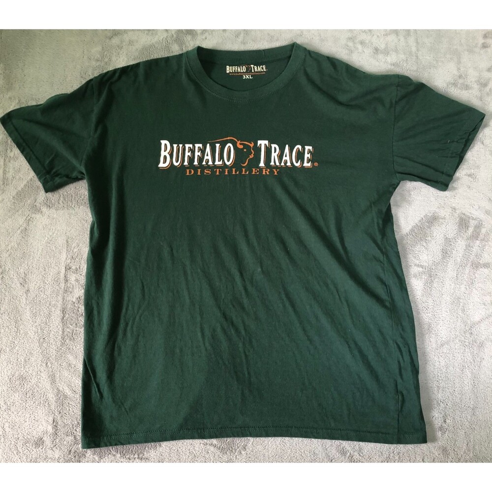 Buffalo Trace Distillery TShirt Unisex Green Large? Cotton Kentucky Bourbon READ